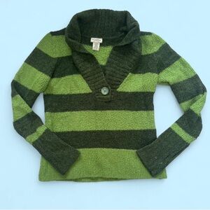 Green Steve 90s Blues Clues Vibe Striped Sweater